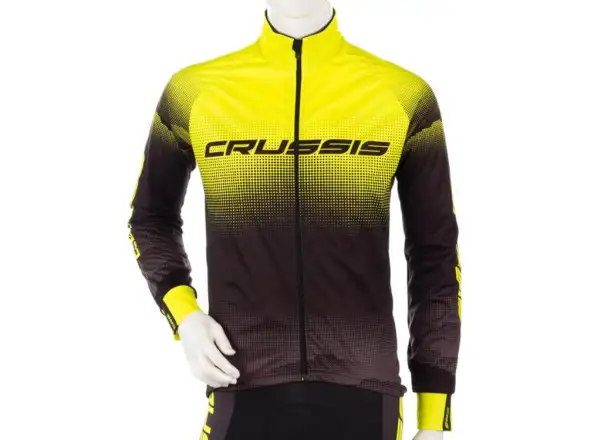 Pánska cyklistická bunda Crussis No-Wind black/yellow