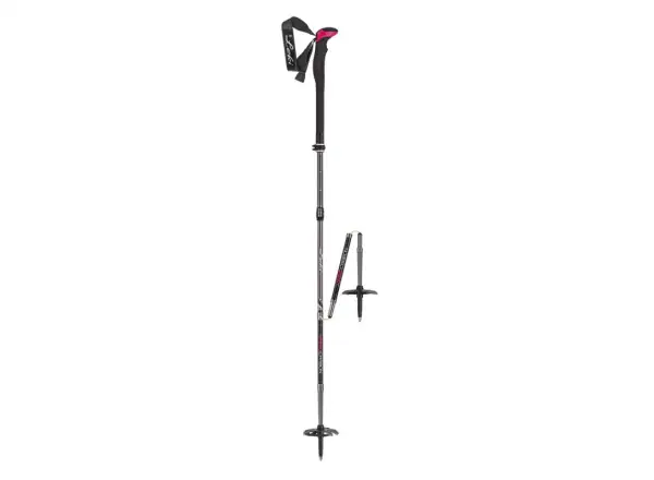 Dámske lyžiarske palice Leki Winter tour Vario Carbon black/dark anth./berry/white 100-120 cm
