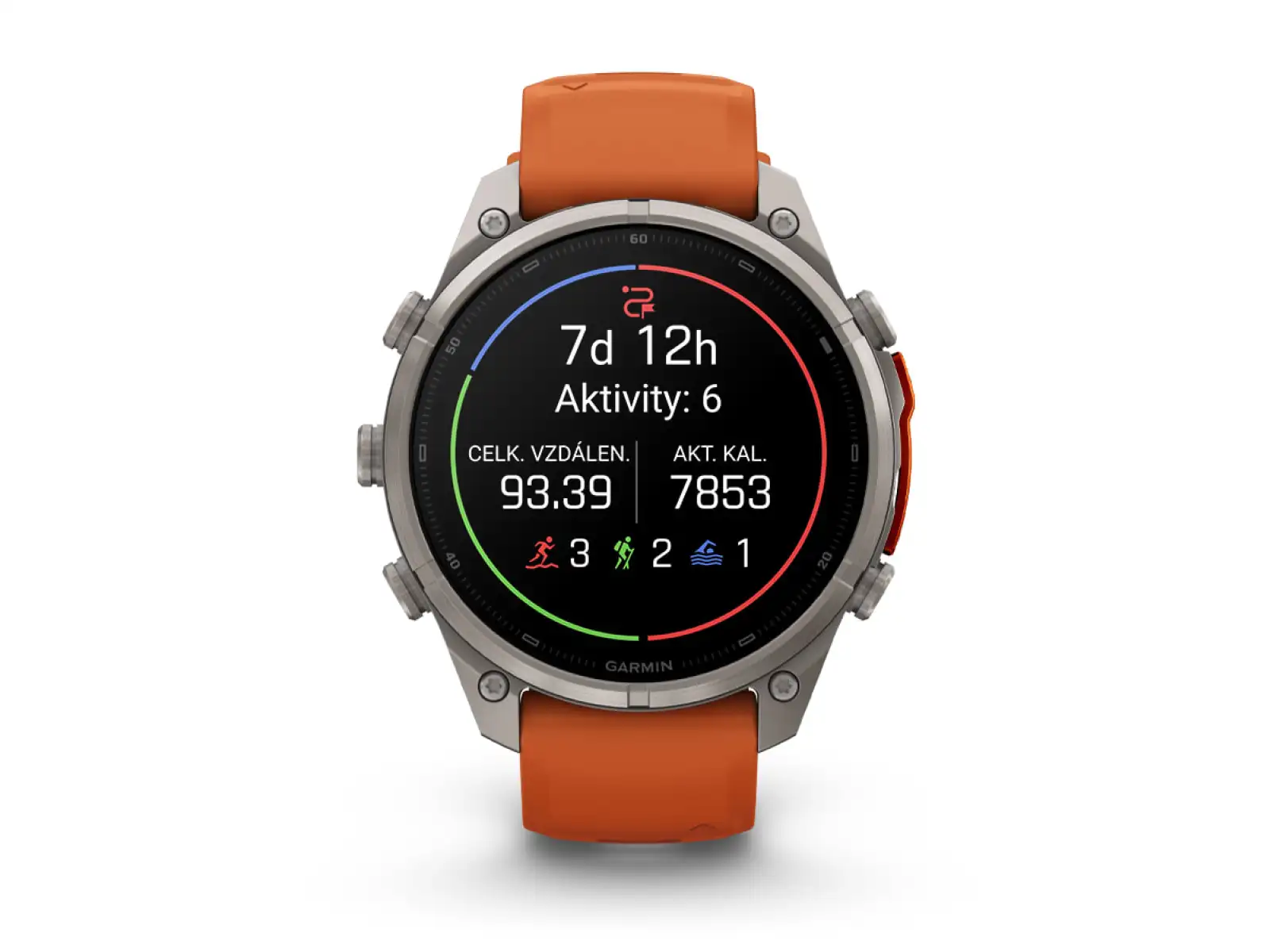 Garmin Fénix 9 Pro inReach 47 mm inteligentné hodinky Titanium Autumn orange/Spark orange