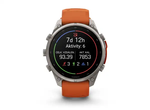 Garmin Fénix 9 Pro inReach 47 mm inteligentné hodinky Titanium Autumn orange/Spark orange