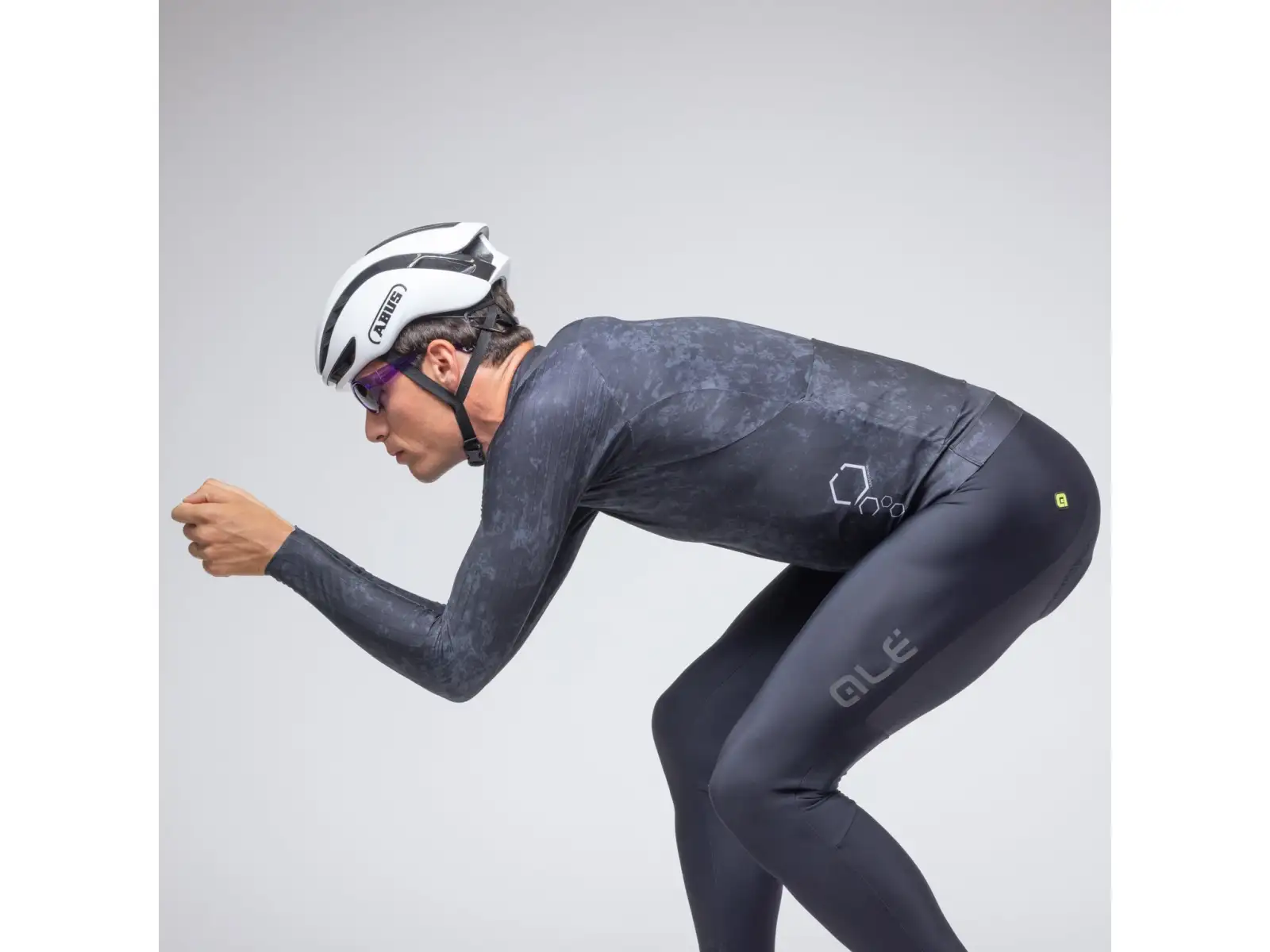 Alé R-EV1 Grafenium pánsky zateplený cyklistický dres Black