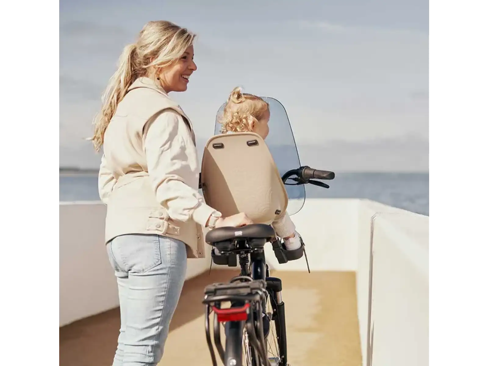 Urban Iki Ta-ke predná sedačka s MTB/ATB adaptérom Inaho Beige/Bincho Black