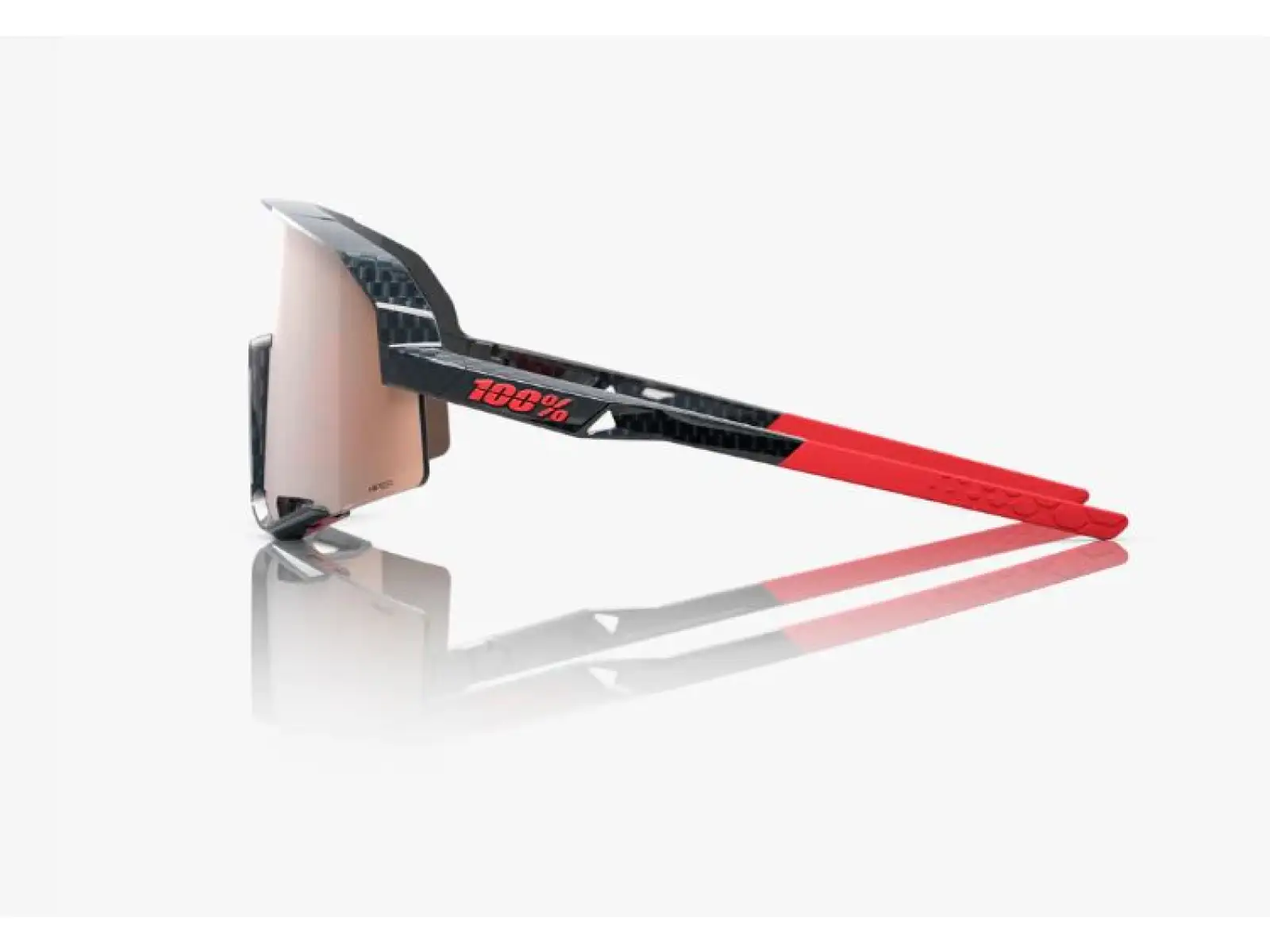 100% Slendale okuliare Gloss Carbon Fiber/HiPER Crimson-Silver Lens