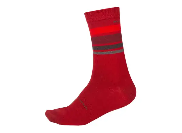 Endura Merino Stripe ponožky Red