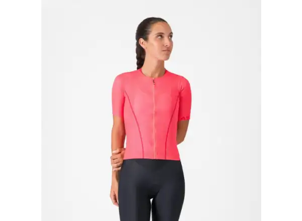 Castelli Anima Flow dámsky dres krátky rukáv Brilliant Pink/Hibiscus