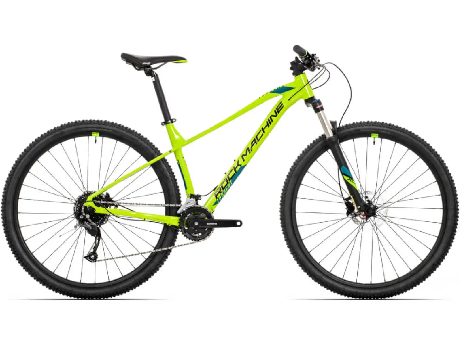 Rock Machine Torrent 20-29 gloss radioactive yellow/black/petrol blue horský bicykel