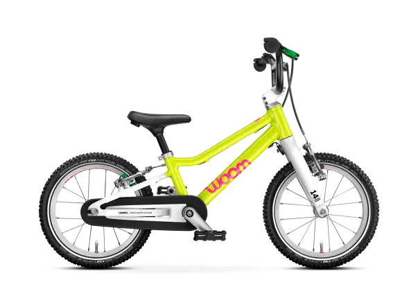Woom GO 2 detský bicykel neon lime