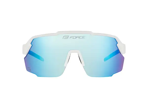 Force Pulse cyklistické okuliare biele/modré zrkadlové sklo