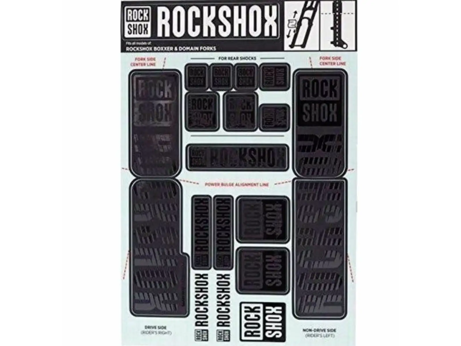 Rock Shox Decal Kit Stealth pre BoXXer/Domain Dual Crown
