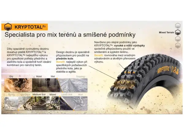 Continental Kryptotal Trail Endurance 29x2,40" TLR E-25 MTB plášť Kevlar front black 2022