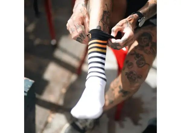 Sidas Run Anatomic Light Crew bežecké ponožky bielo-čierna