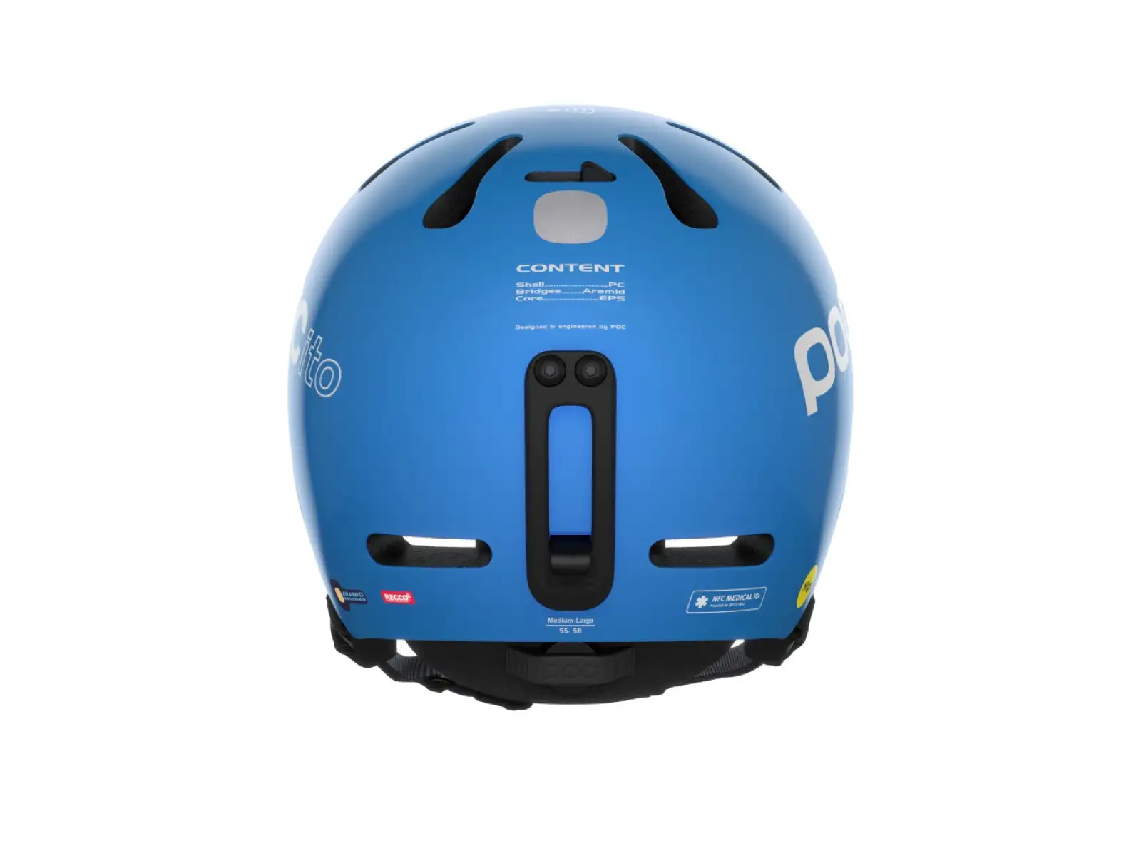POC POCito Fornix MIPS detská lyžiarska prilba Fluorescent Blue veľkosť. M-L