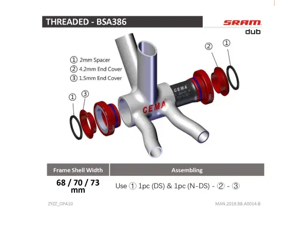 Cema Sram DUB stredové zloženie Ceramic black