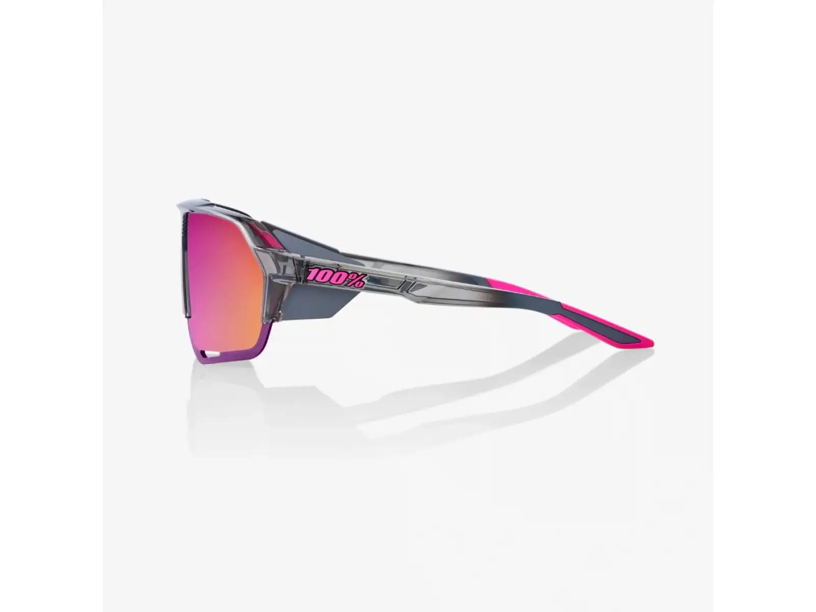 100% športové slnečné okuliare Norvik Polished Translucent Grey/Purple Multilayer