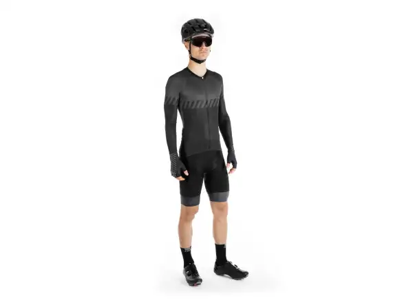 Force Fashion pánsky dres dlhý rukáv čierna/sivá