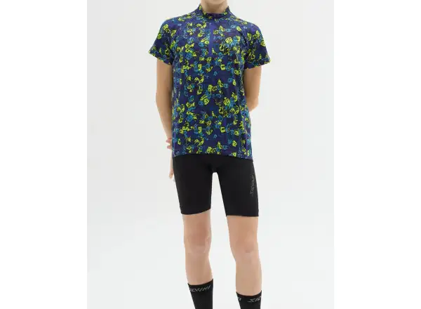 Silvini Scrivia detský dres krátky rukáv Blue/Neon