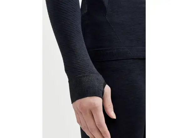 Craft Core Dry Active Comfort Zip pánske tričko dlhý rukáv čierna