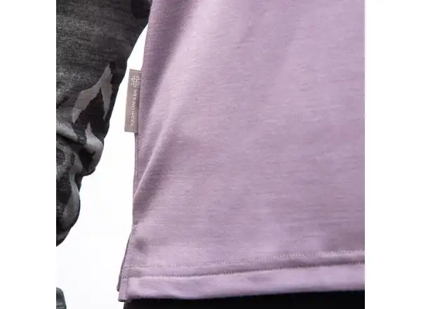 Sensor Merino Blend Impress dámske tričko dlhý rukáv Mystic Violet/Zebra
