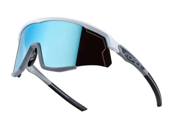Force Sonic cyklistické okuliare biele/sivé, modré zrkadlové sklá