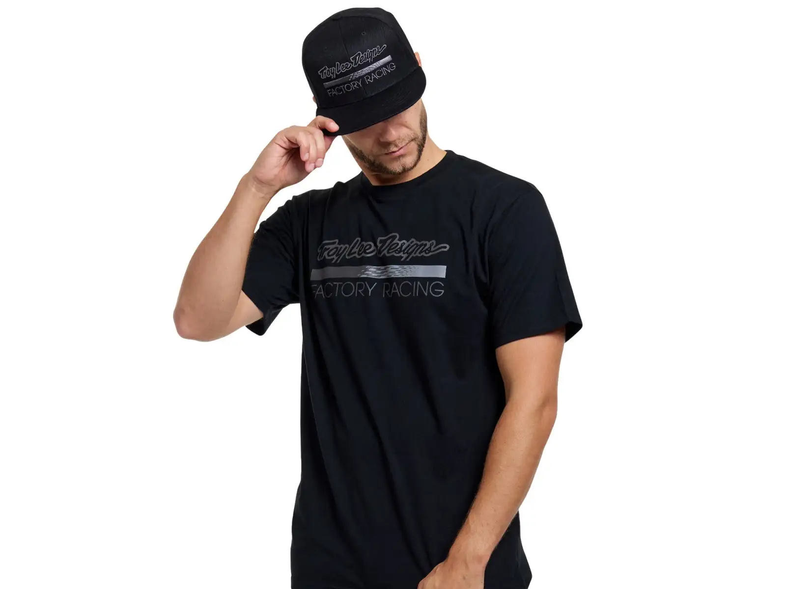Troy Lee Designs Factory Racing pánske tričko krátky rukáv Black heather/Gray
