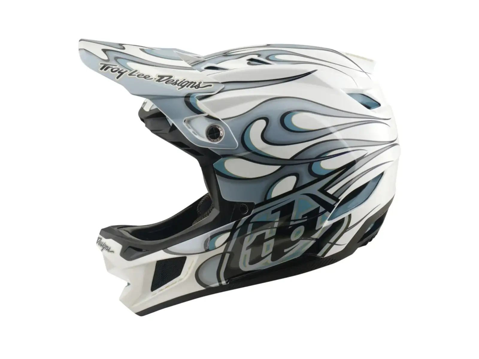 Troy Lee Designs D4 Composite MIPS prilba Torched white/Silver