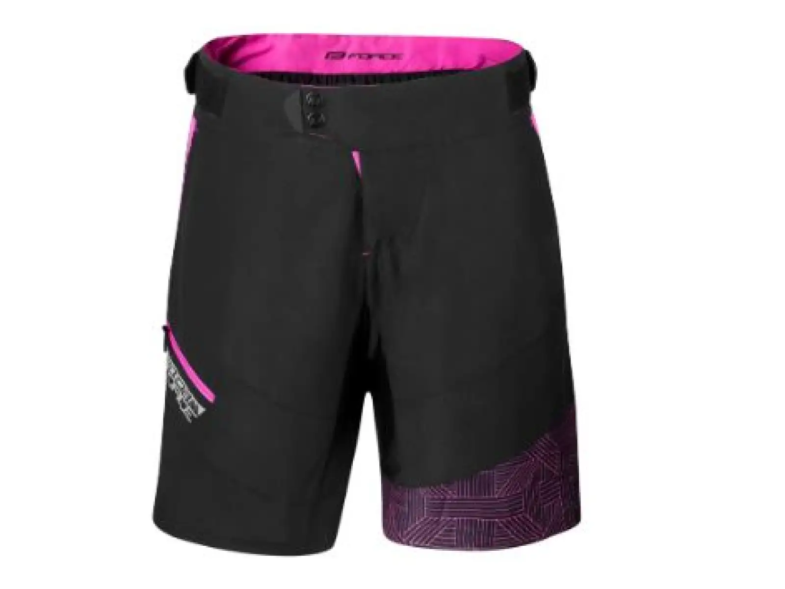 Dámske MTB šortky Force Storm s podšívkou black/pink