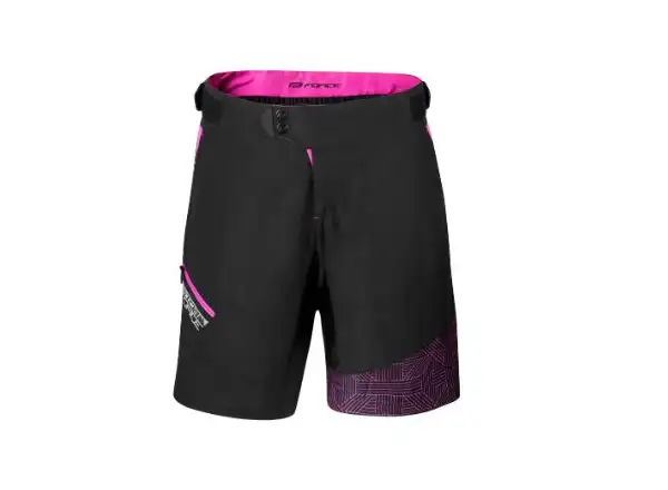 Dámske MTB šortky Force Storm s podšívkou black/pink