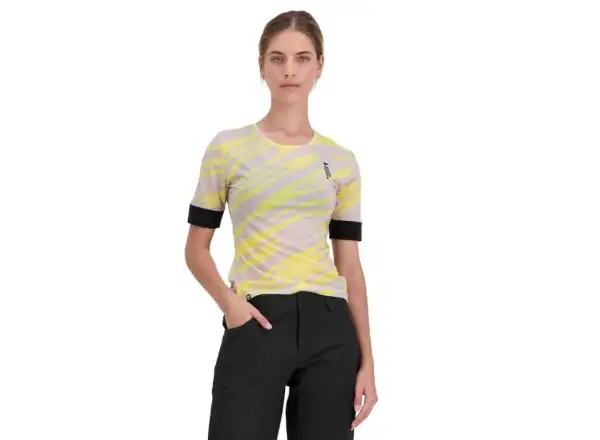 Mons Royal Cadence Half Zip WMNS Dámske tričko s krátkym rukávom Limelight Camo
