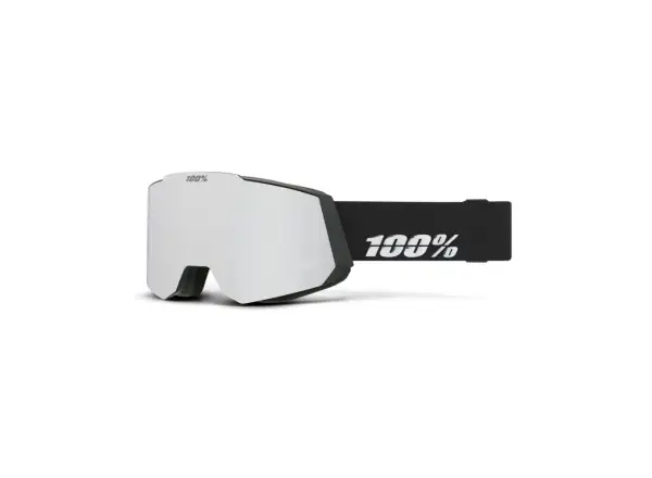 100% lyžiarske okuliare Snowcraft Black/HiPER Silver Mirror
