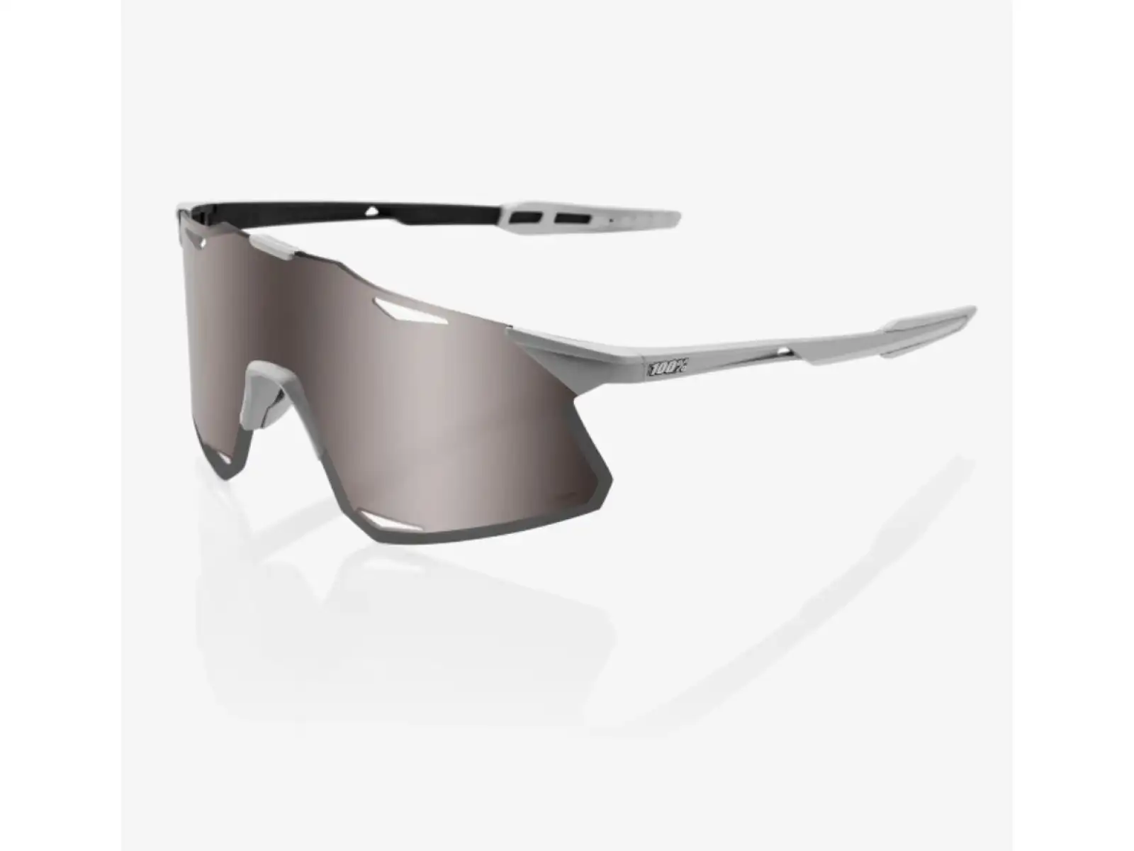 100% Hypercraft okuliare Matte Stone Grey/HiPER Crimson Silver Mirror Lens