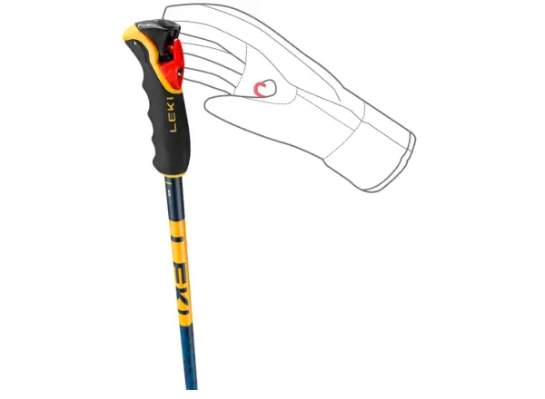 Leki Spitfire Vario 3D zjazdové palice Denimblue/Aegeanblue/Mustardyellow