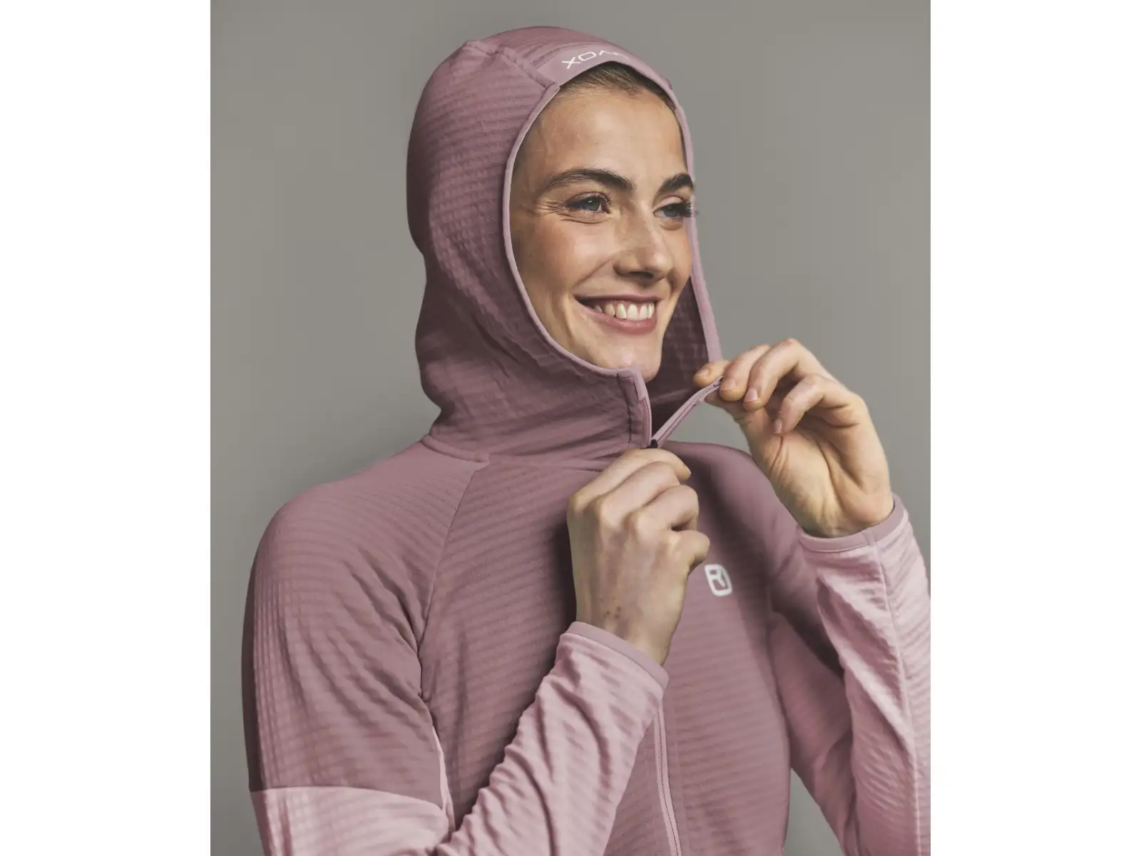 Ortovox Fleece Light Grid Hoody dámska mikina Dawn Rose