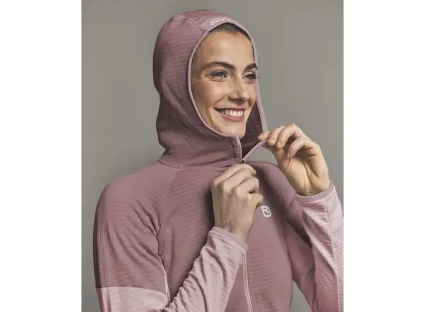 Ortovox Fleece Light Grid Hoody dámska mikina Dawn Rose