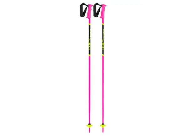 Leki Racing Kids detské zjazdové palice Neon Pink/Black/Neon Yellow