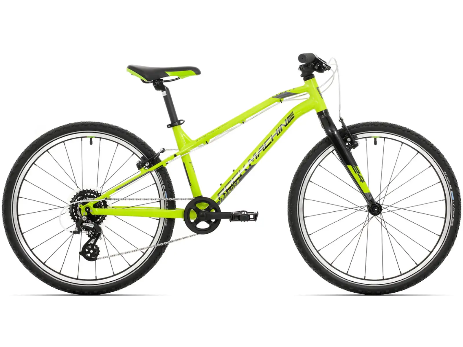 Detský bicykel Rock Machine Thunder 24 Gloss Radioactive Yellow/Black/Dark Grey