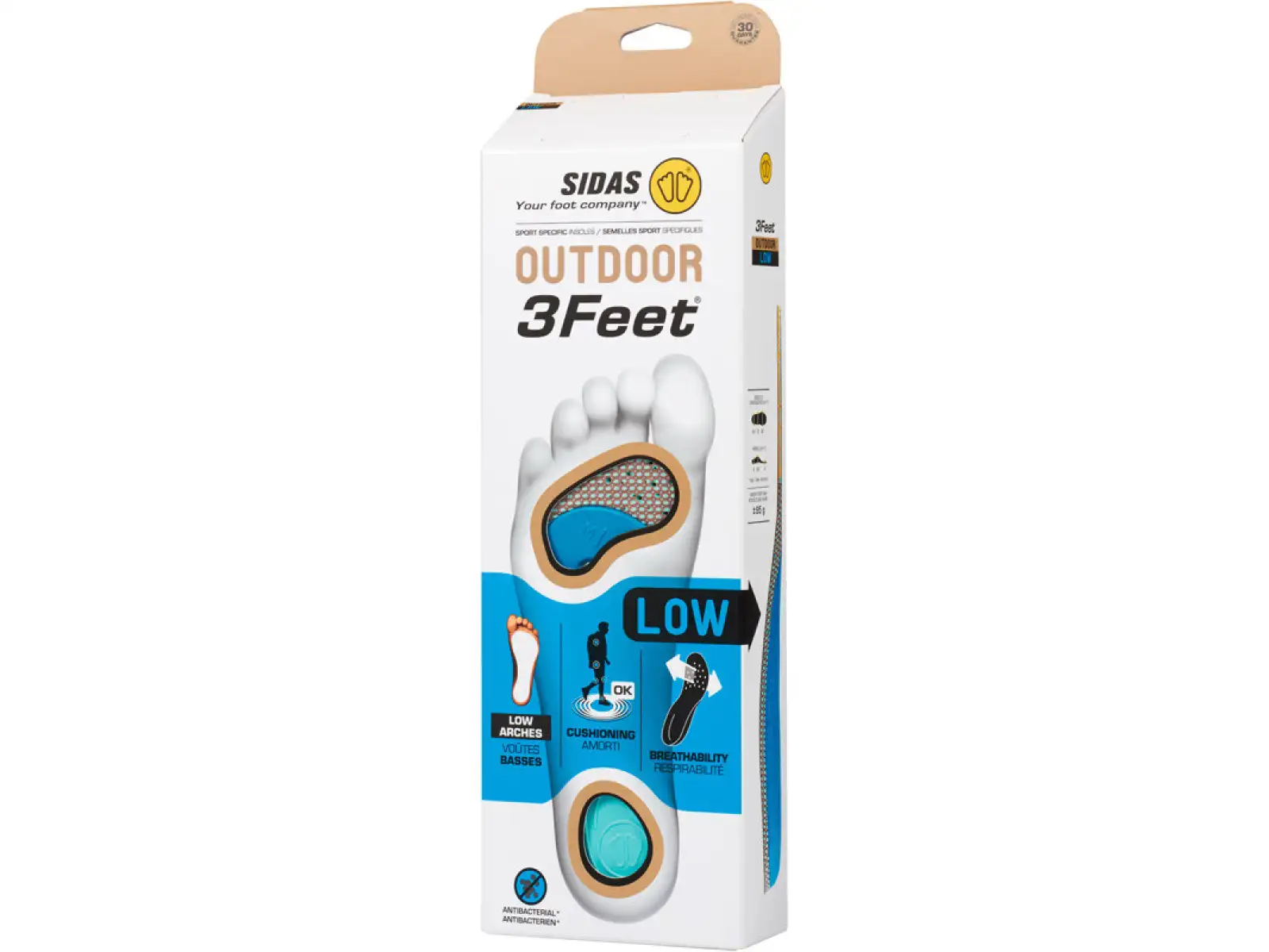 Sidas 3Feet Outdoorové vložky do topánok s nízkou klenbou 1 pár