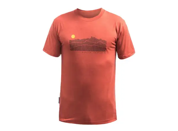 Sensor Merino Active Sunrise pánska vrstva krátky rukáv Terracota