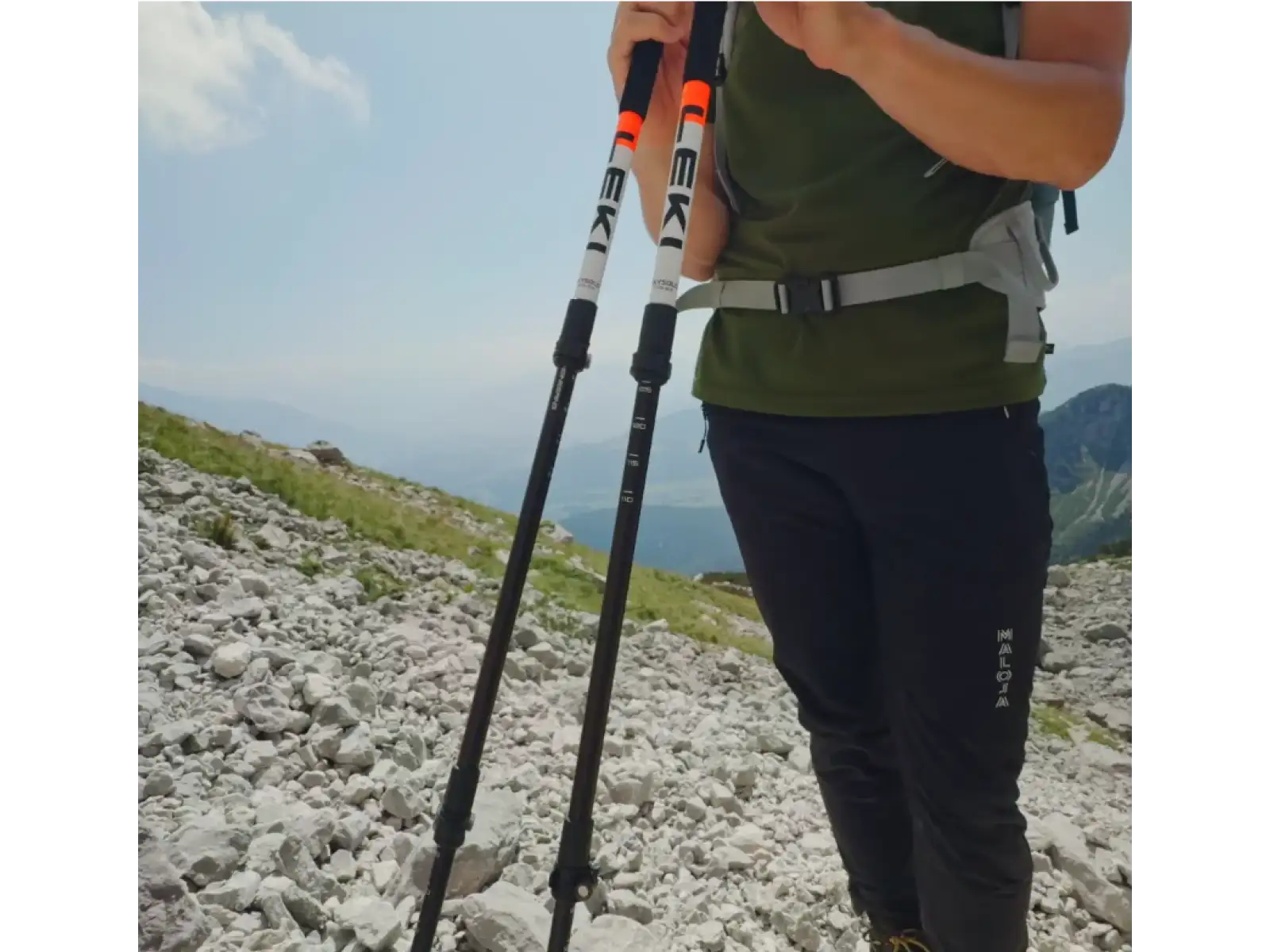 Leki Skysolo trekingové palice White-black-neonorange 110 - 145 cm