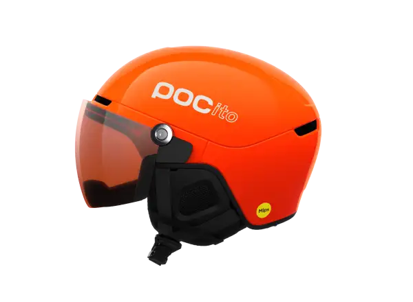 POC POCito Obex Visor detská lyžiarska prilba Fluorescent Orange