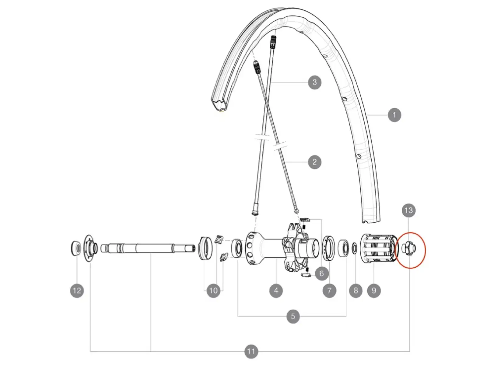 Mavic matica pre 9 mm zadnej vnútornej osi cestných kolies - LV2373100