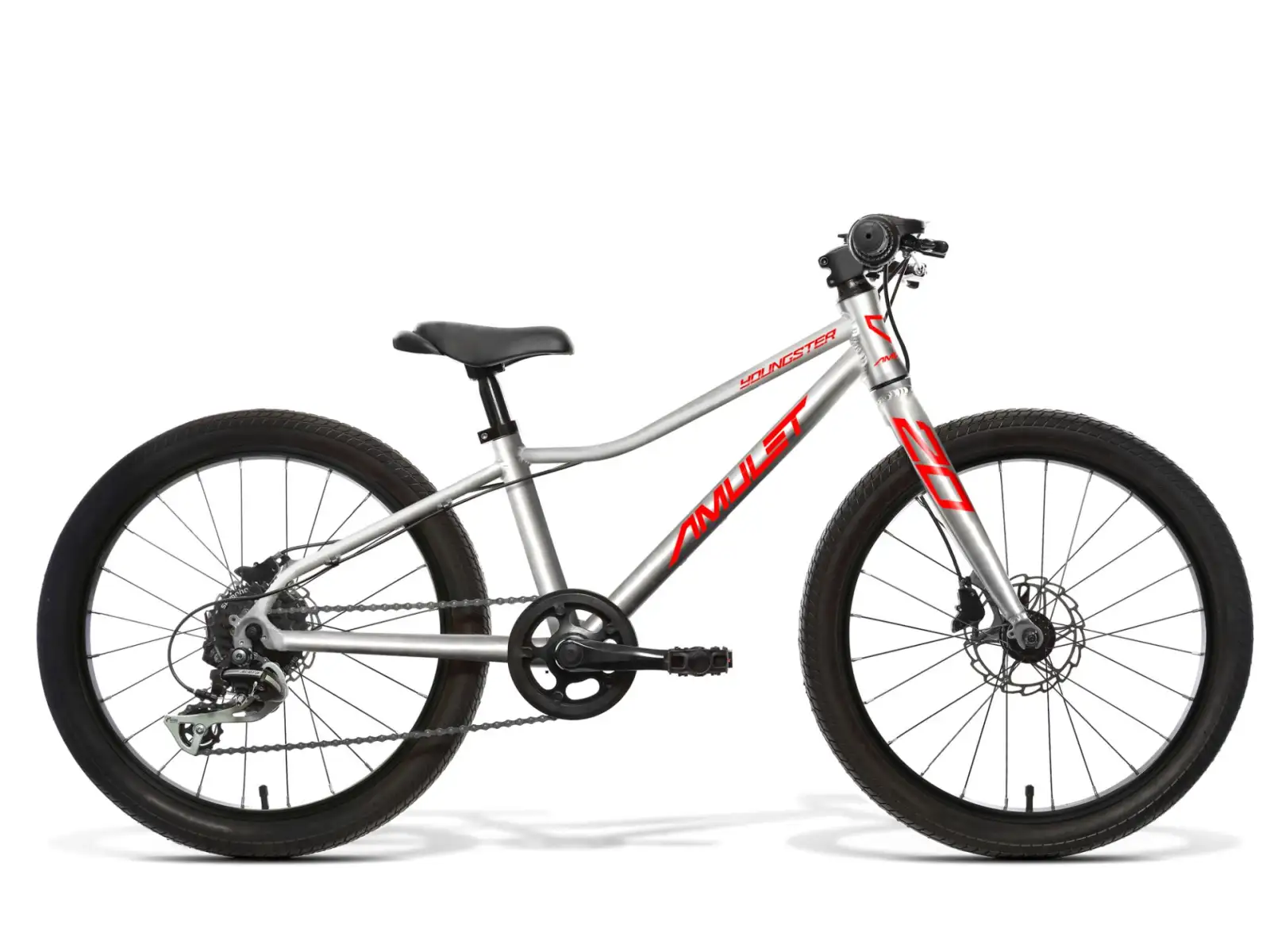 Amulet 20 Youngster alu brushed transparent/red detský bicykel