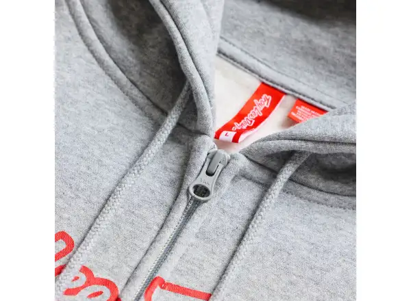 Troy Lee Designs Signature pánska mikina so zipsom Gray heather/Red