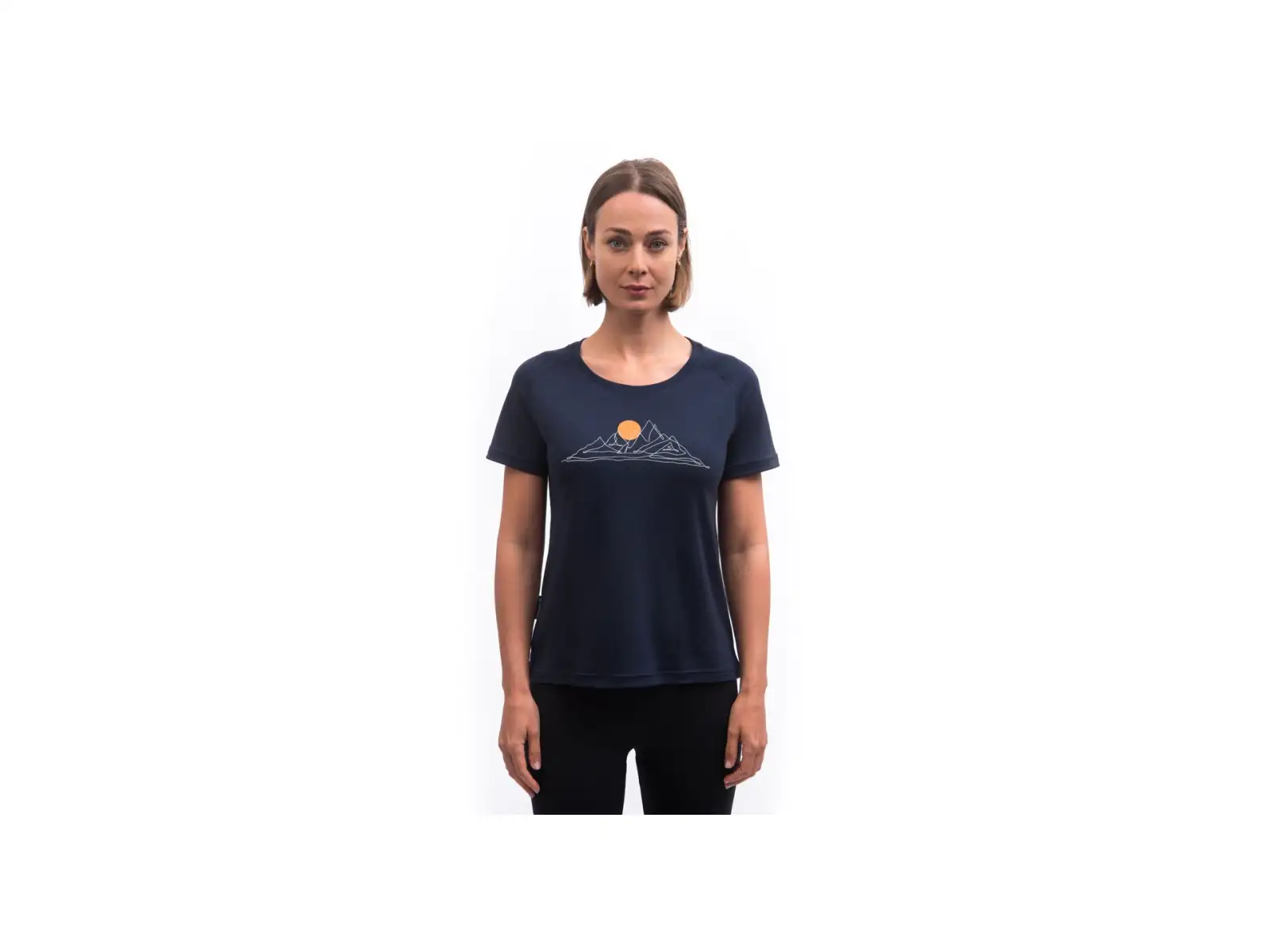 Sensor Merino Blend Moon dámske tričko krátky rukáv Deep Blue