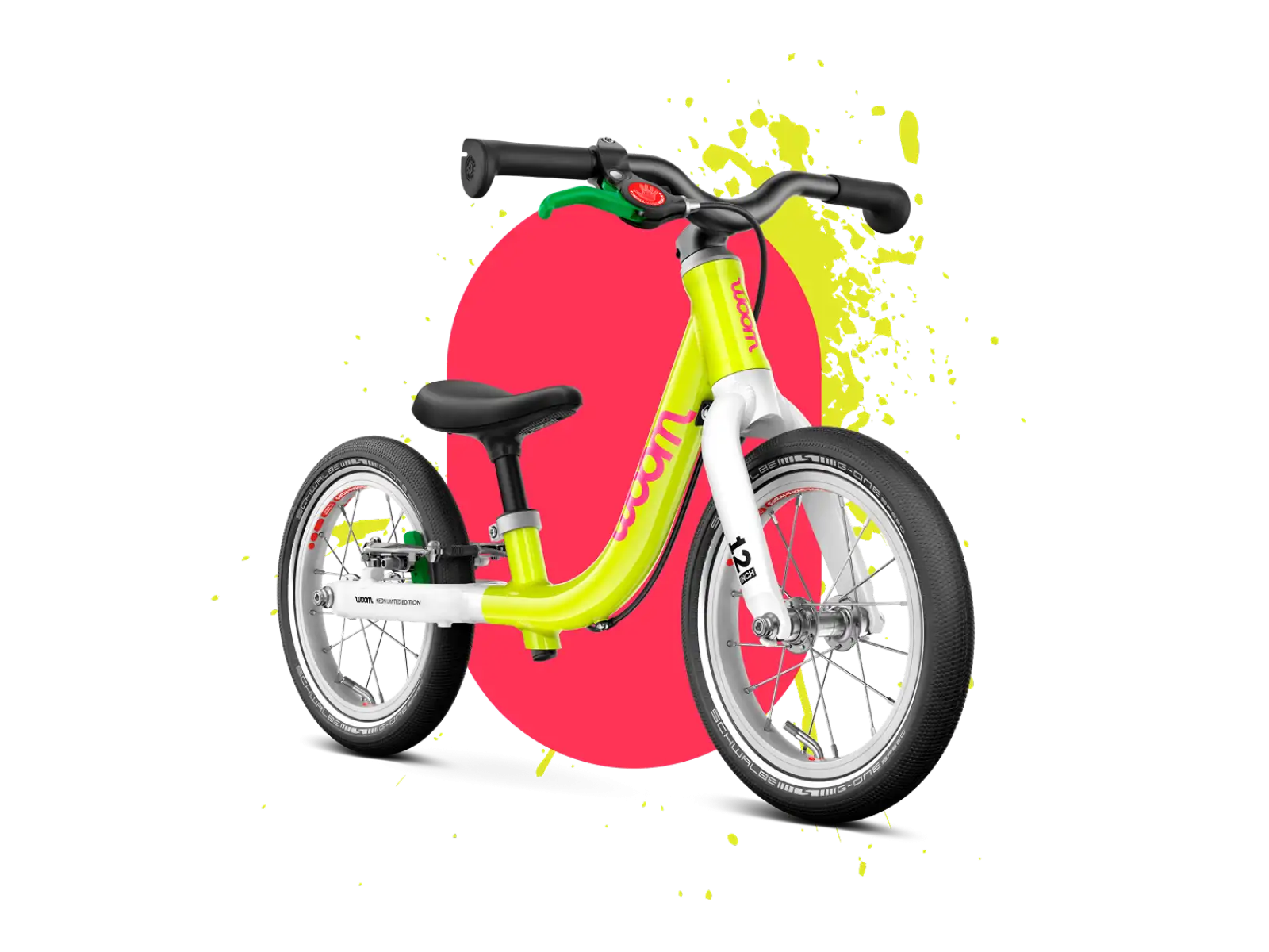 Woom GO 1 detské odrážadlo neon lime