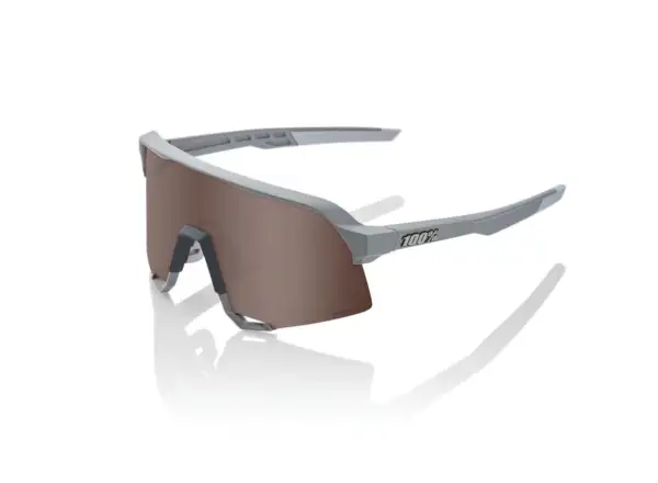 100% S3 slnečné okuliare Soft Tact Stone Grey/HiPER Crimson Silver Mirror Lens