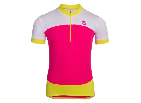 Etape Peddy detský dres s krátkym rukávom ružová/limetková