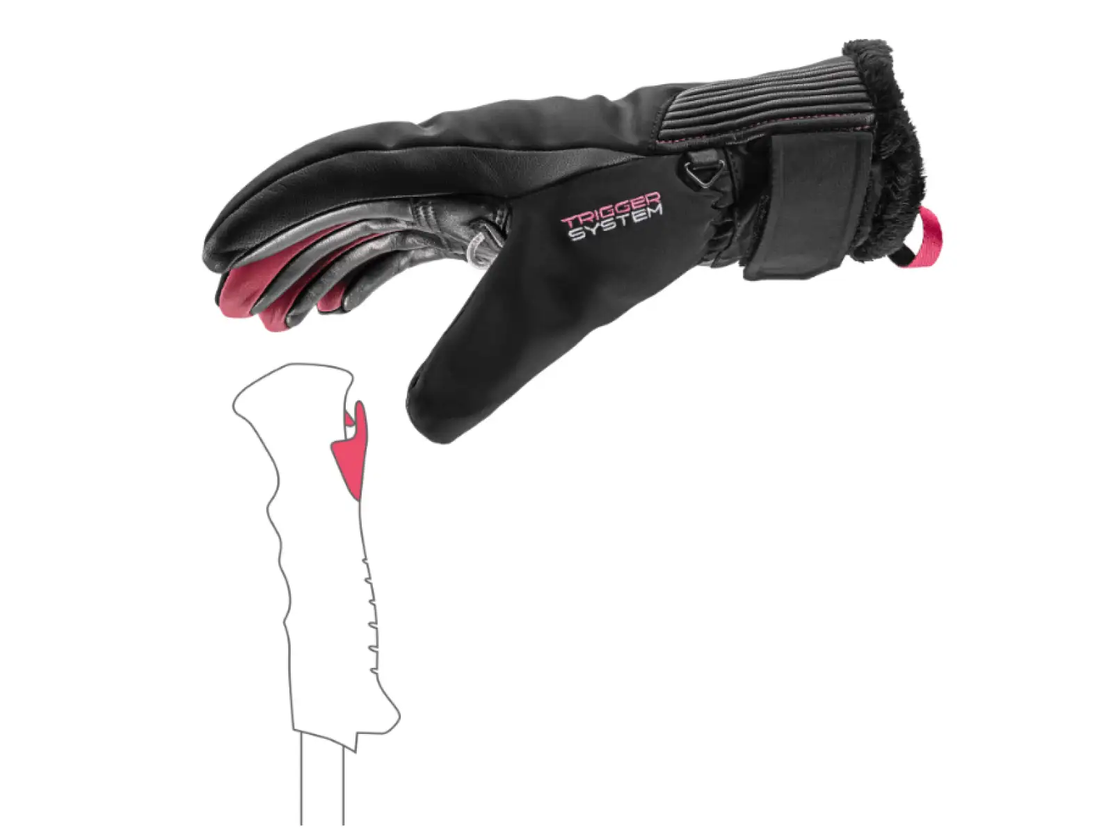 Leki Vallarta 3D Women dámske rukavice Black-Rose