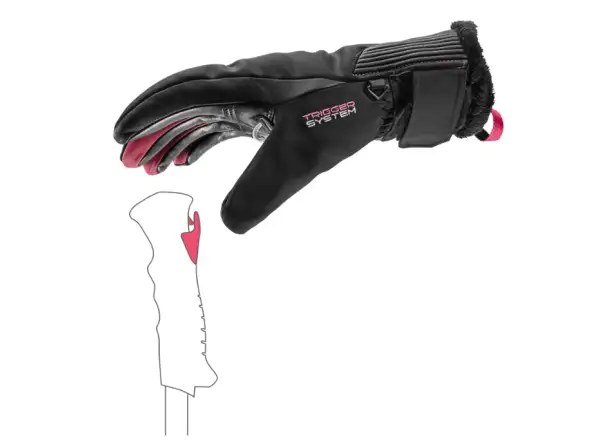 Leki Vallarta 3D Women dámske rukavice Black-Rose