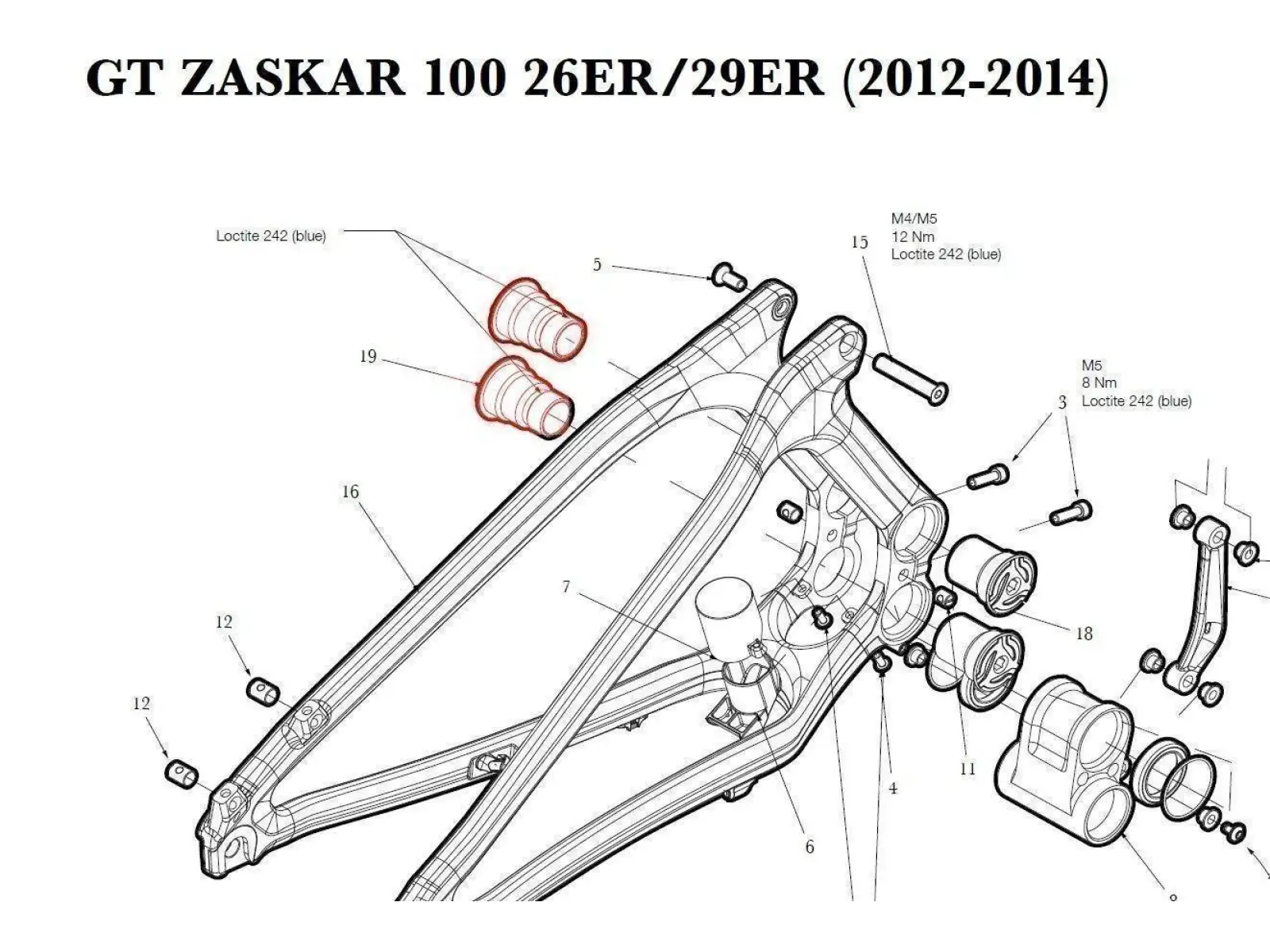 Hlavný čap GT Zaskar 100 29" - skrutka (ATIOT4197)