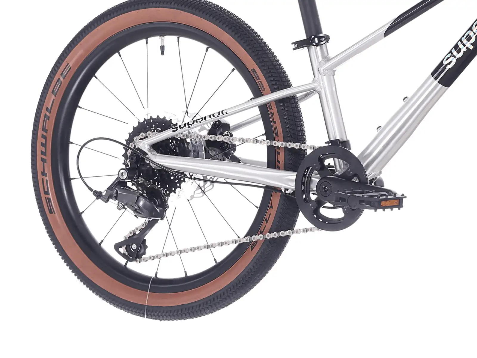 Superior TEAM 20 bicykel Gloss Brushed Alu / Rainbow Black 9.0"